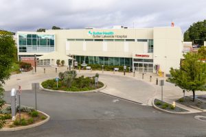 Exterior image of Sutter Lakeside Hospital emergency department entrance