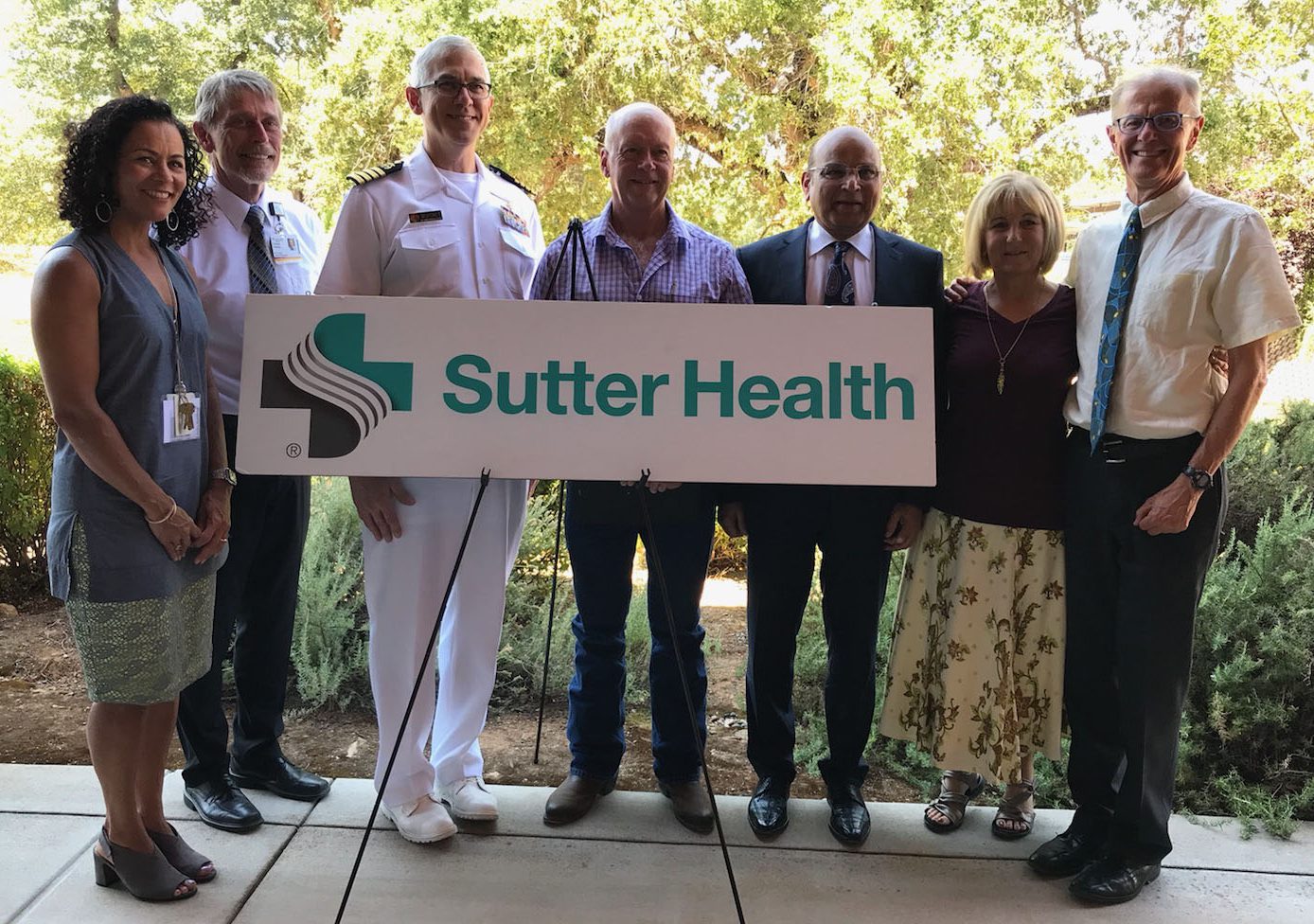 The Sutter Rural Residency Program received a U.S. grant last year and this week was accredited and is ready to screen applicants. Leaders involved in the program include, from left, Dineen Greer, M.D., program director of the Sutter Family Medicine Residency Program; Sutter Amador Hospital CEO Tom Dickson; HRSA regional administrator Capt. John Moroney, M.D; Jackson Mayor Robert Stimpson; Sutter Valley Area Chief Medical Officer Ash Gokli, M.D.; former Sutter Amador CEO Anne Platt; and Robert Hartmann, M.D., longtime Amador County internal medicine physician and an instructor in the Rural Residency Program.