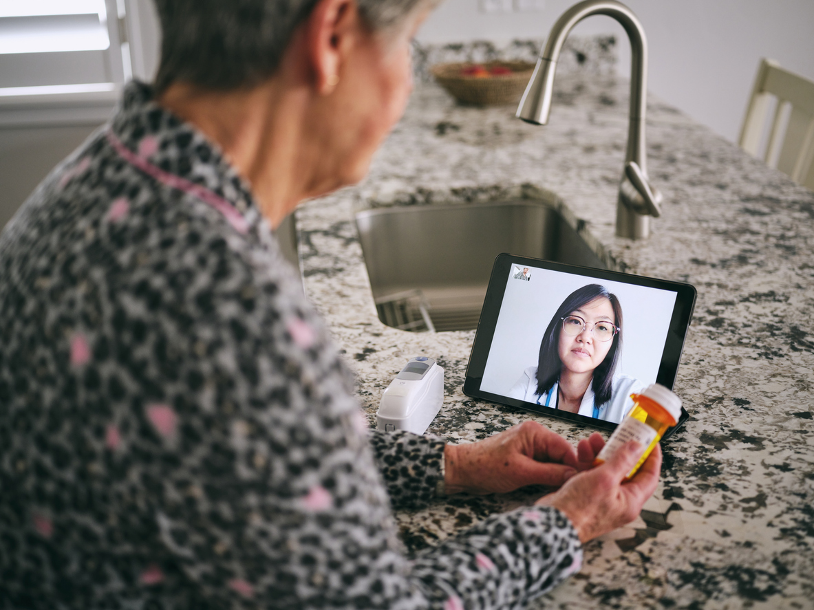 Senior Woman on a Virtual Doctor Visit