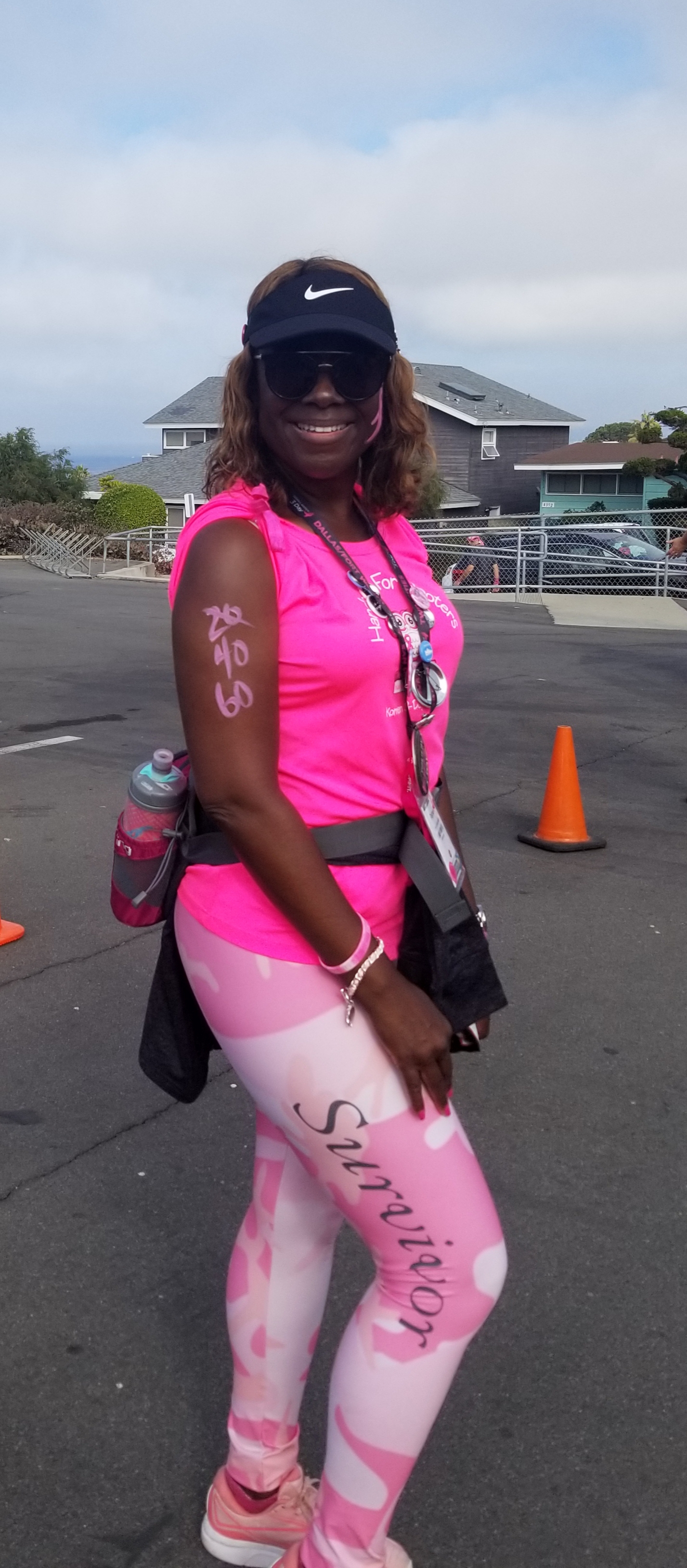 Pamela Randall attends a breast cancer walk