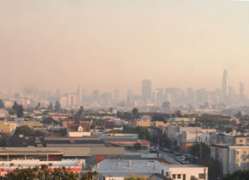 Photo of San Francisco with heavy smoke