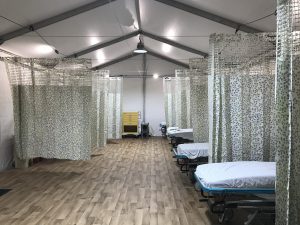 Inside the COVID overflow tent at Sutter Santa Rosa Regional Hospital.