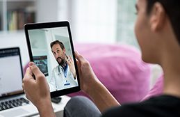 patient having a video visit with doctor