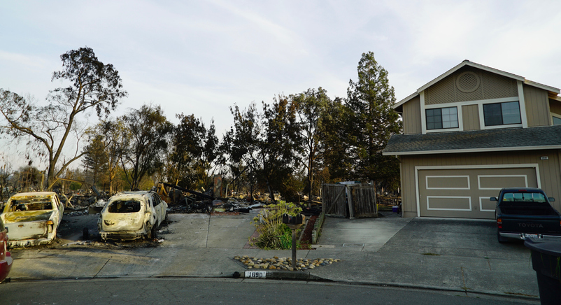 Santa Rosa 2017 Tubbs Fire Coffey Park neighborhood where 1300 homes burned