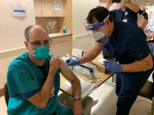 Dr. Ronn Berrol, receives COVID-19 vaccine