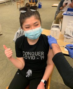 Allison Chan, RN receives COVID-19 Vaccine