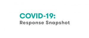 Graphic text that reads COVID-19: Response Snapshot