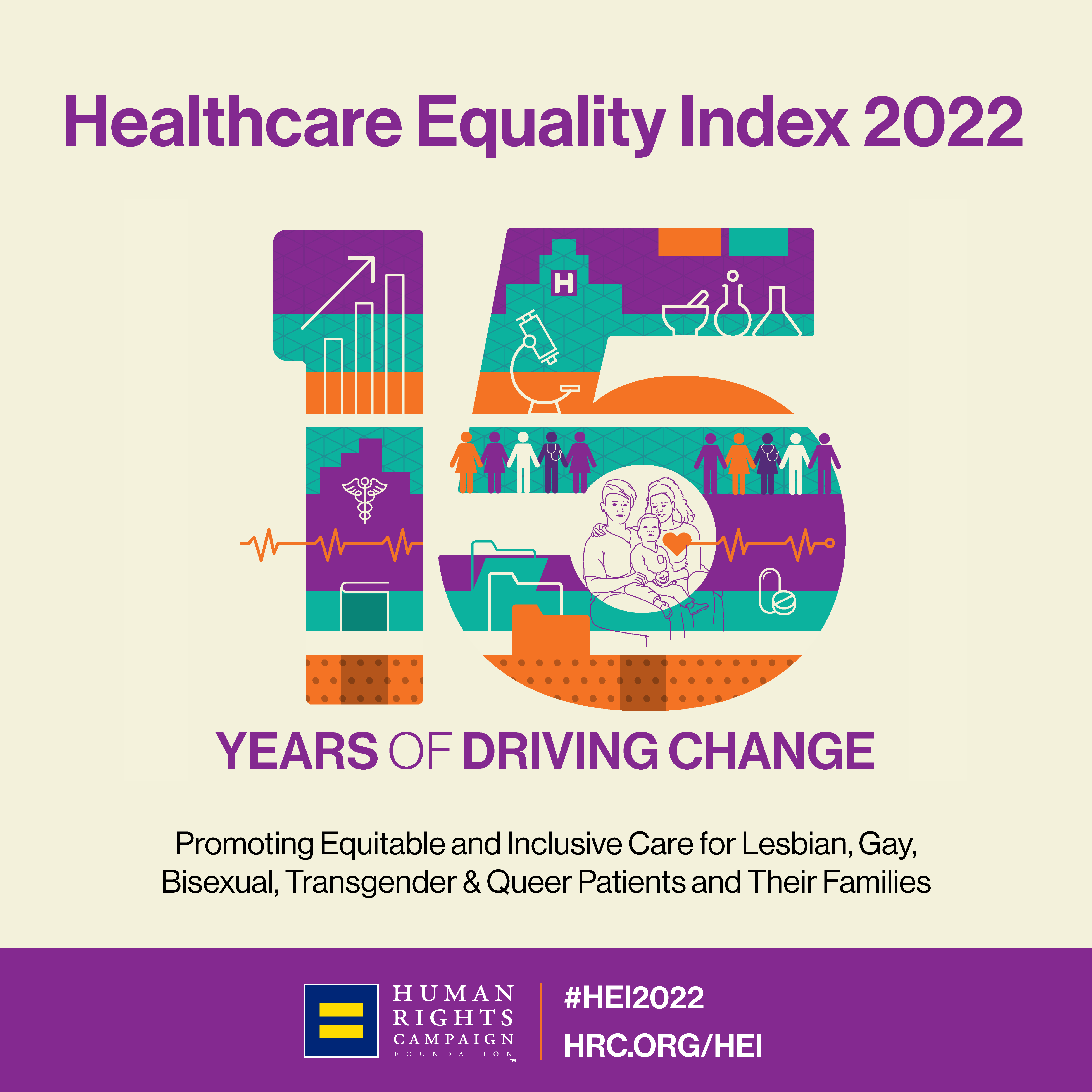 Healthcare Equality Index LGBTQ+ Award Logo 15 Year Anniversary