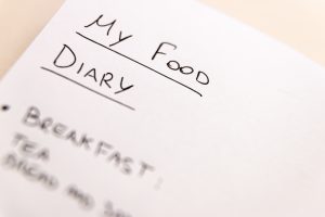 Image of food diary that lists food eaten during the day