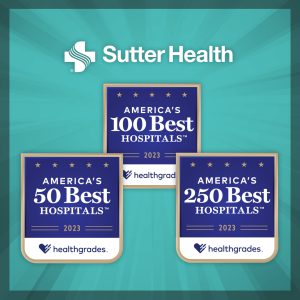 graphic that features logos for Healthgrades America's 50, 100 and 150 Best Hospitals