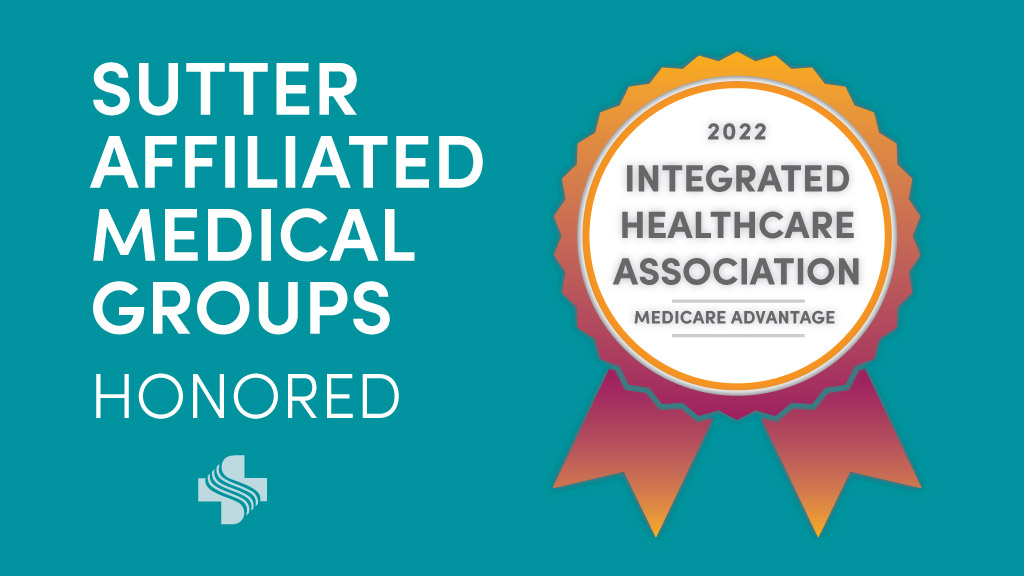 Ribbon that notes the 2022 Integrated Healthcare association awards for Medicare Advantage patients