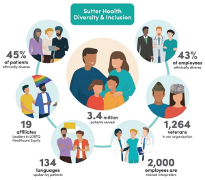 Graphic showing key diversity and Inclusion metrics