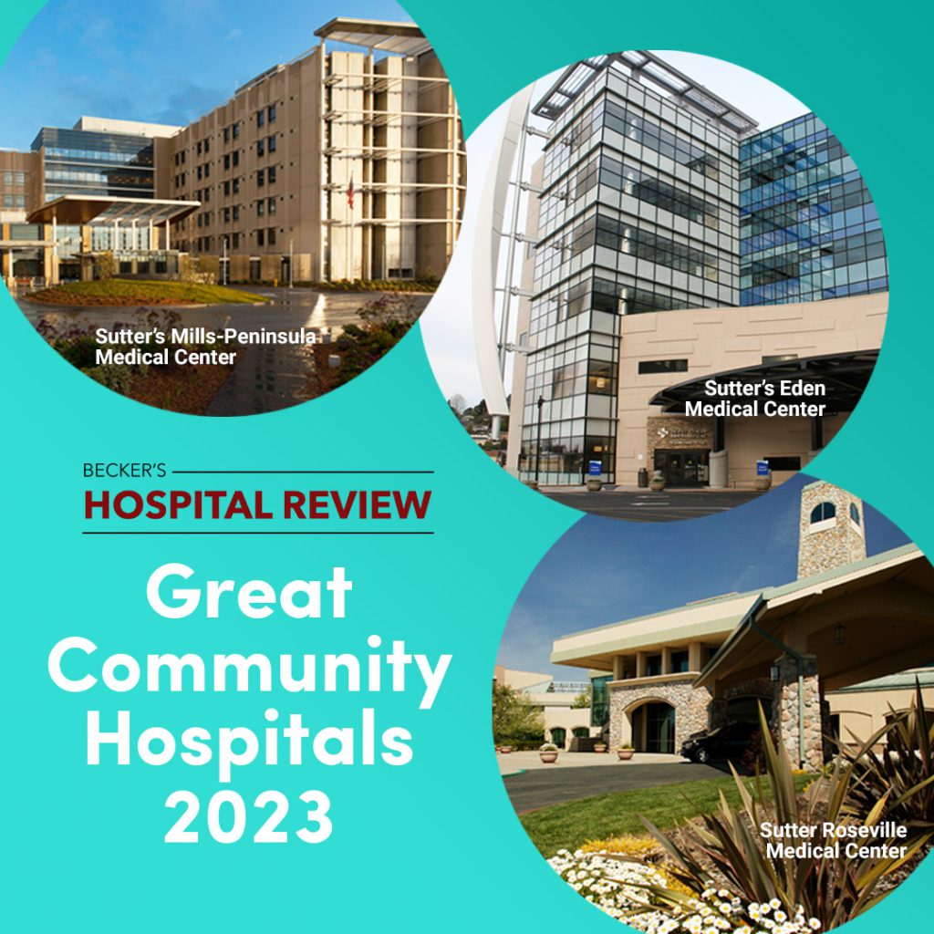 Sutter Hospitals Named Among Becker’s Great Community Hospitals Vitals