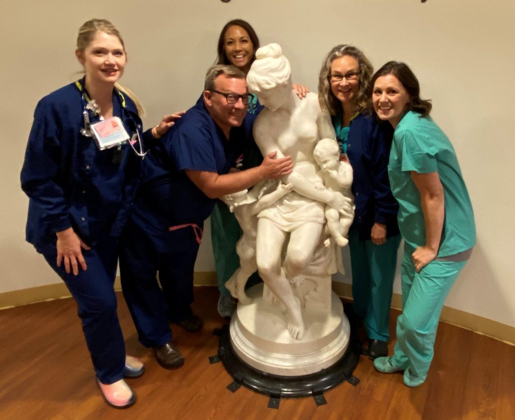 Nurses with Maternity statue