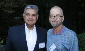 Portrait of Dr. Rajesh Behl with the first patient to receive CAR-T at a Bay Area community hospital, Robert Vincent