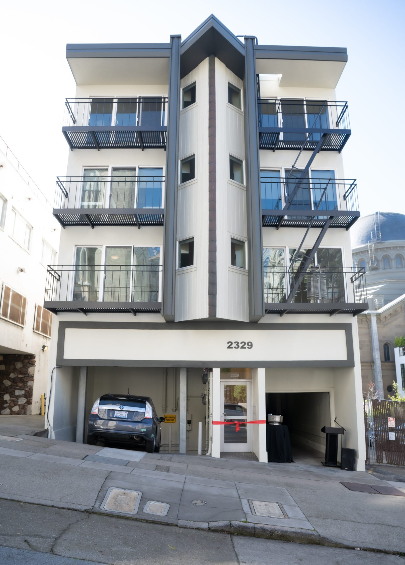 A freshly painted apartment building in San Francisco