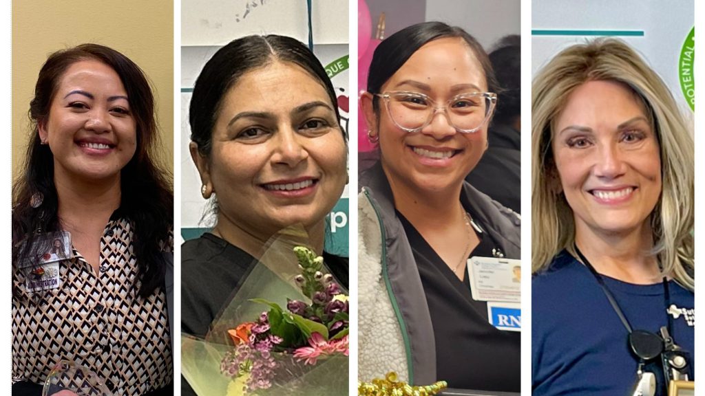 Photo collage of four nurses who won nurse of the year awards