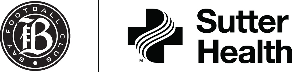 Bay Foot Ball Club logo next to Sutter Health logo