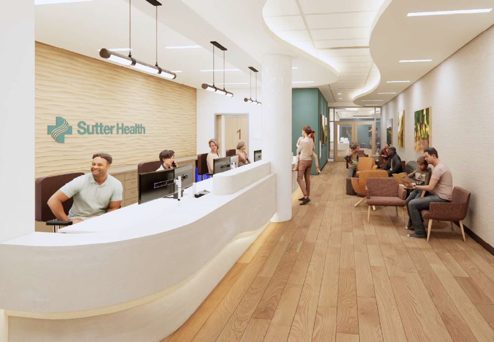 Rendering of a new Sutter care center that will include primary care and urgent care options for patients
