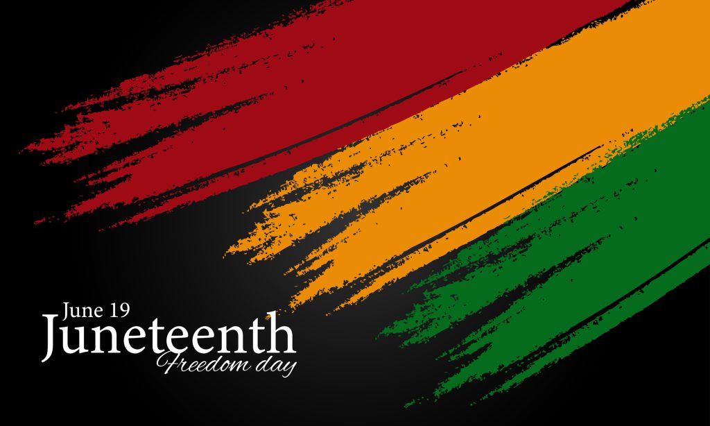 Black, red and green vector file commemorating Juneteenth Freedom Day June 19