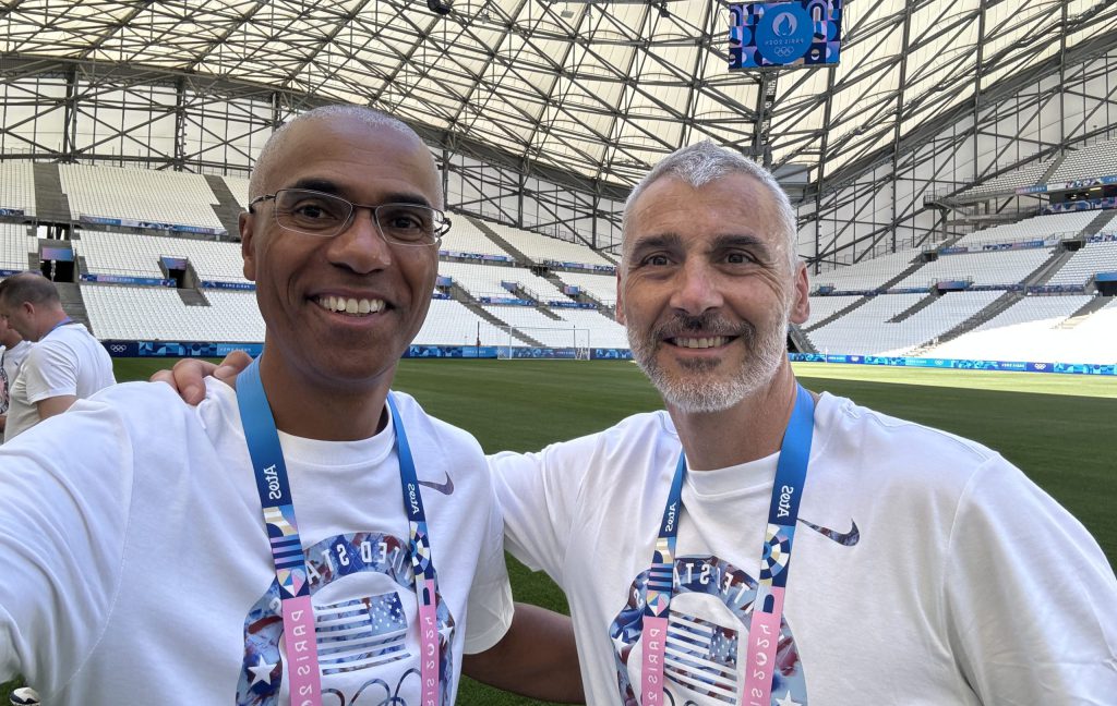 Dr. Richard Gayle (Left) with another US Men's Olympic team physician