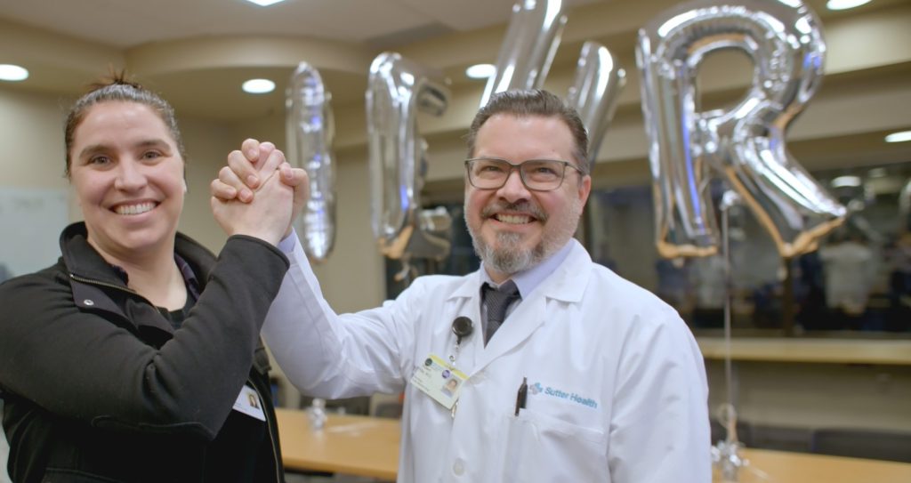 Lisamarie LaVallee, memory program manager for Sutter’s Health’s Neuroscience Service Line (L) and Dr. Shawn Kile, a neurologist with Sutter Medical Group and lead physician for the team that won Sutter’s inaugural innovation challenge.