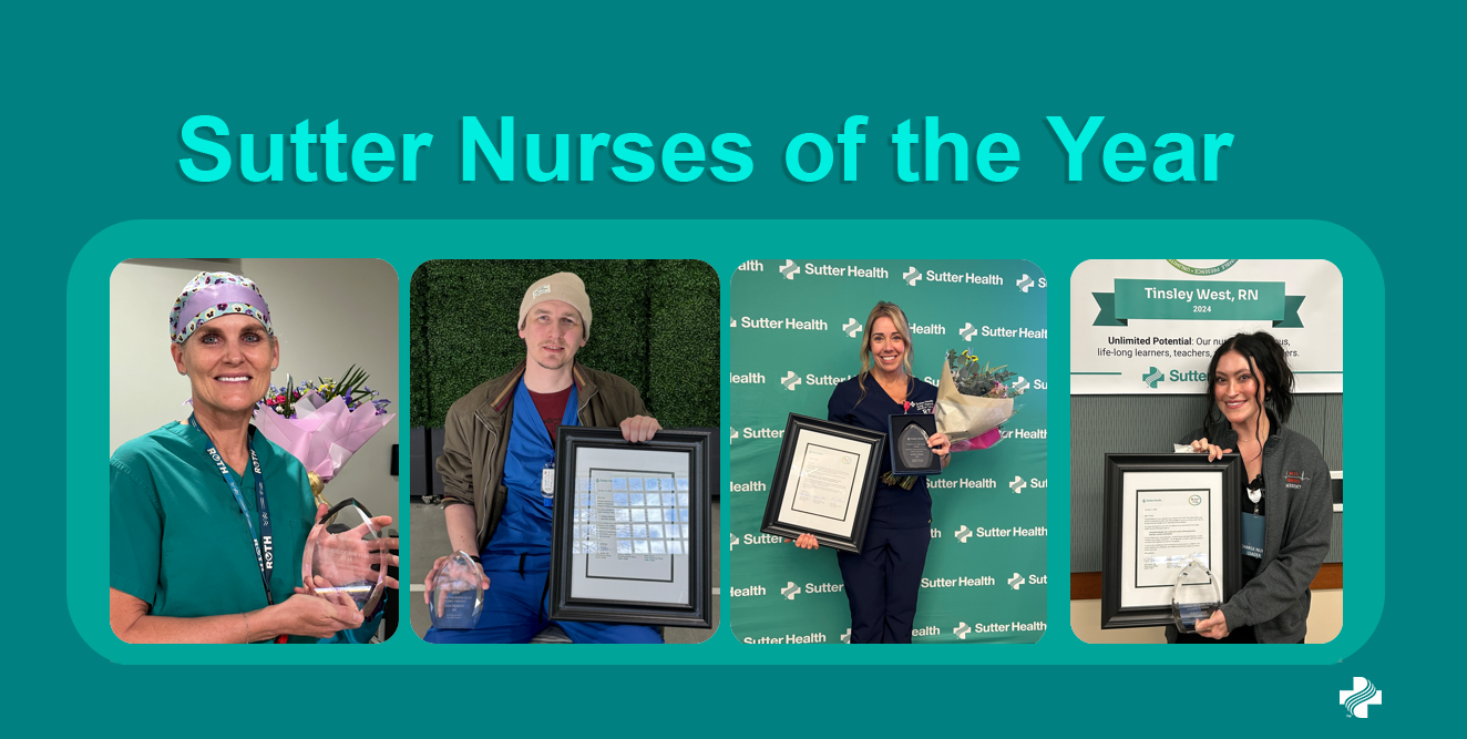 Graphic with photos of Sutter nurses of the year.
