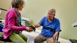 Nurse helps stroke patient