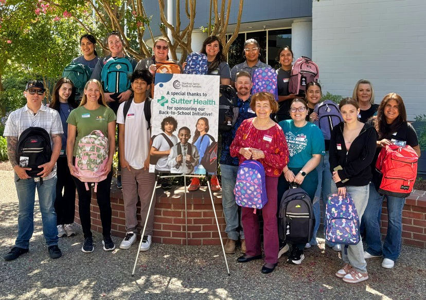 Group with backpacks