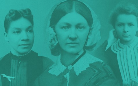 Images of Rebecca Lee Crumpler, Florence Nightingale and Marie Curie