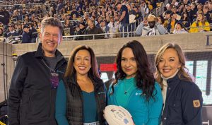 Game ball presentation at the Cal football game