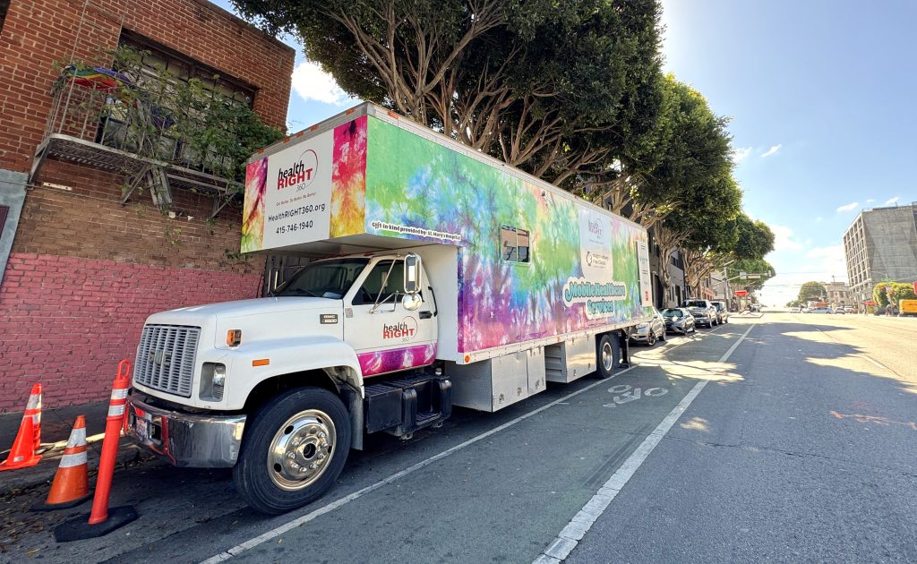 A mobile medical van on a street in San Francisco