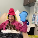 Marcela Tinka wearing her Paxman Cold Cap