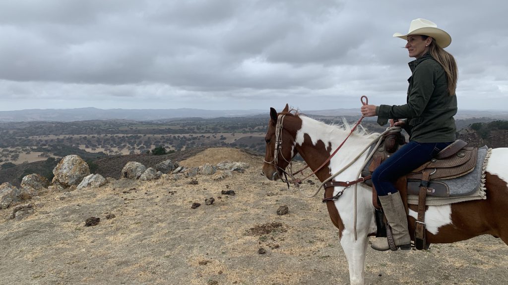 Cancer patient Marcela Tinka on a horse