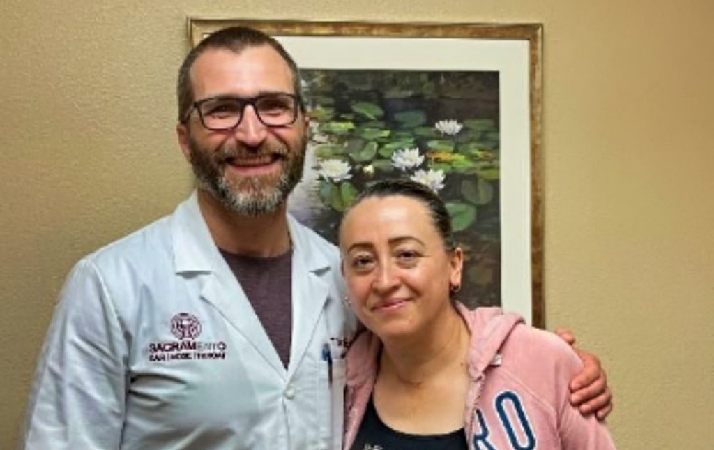 Doctor with patient
