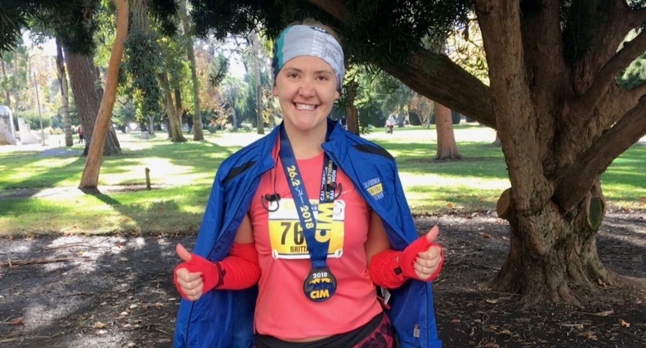Brittanie Tovar smiles after finishing the CIM.