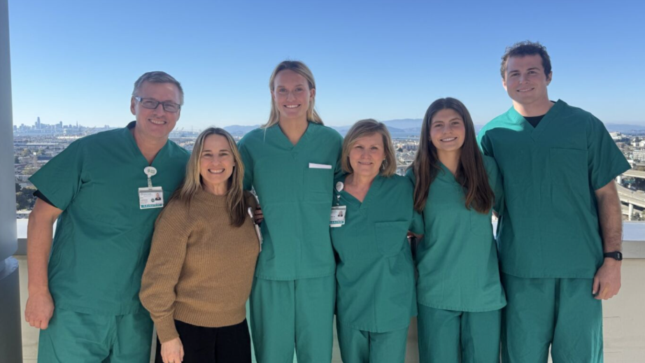 U.C. Berkeley student-athletes pose with Alta Bates Summit Staff