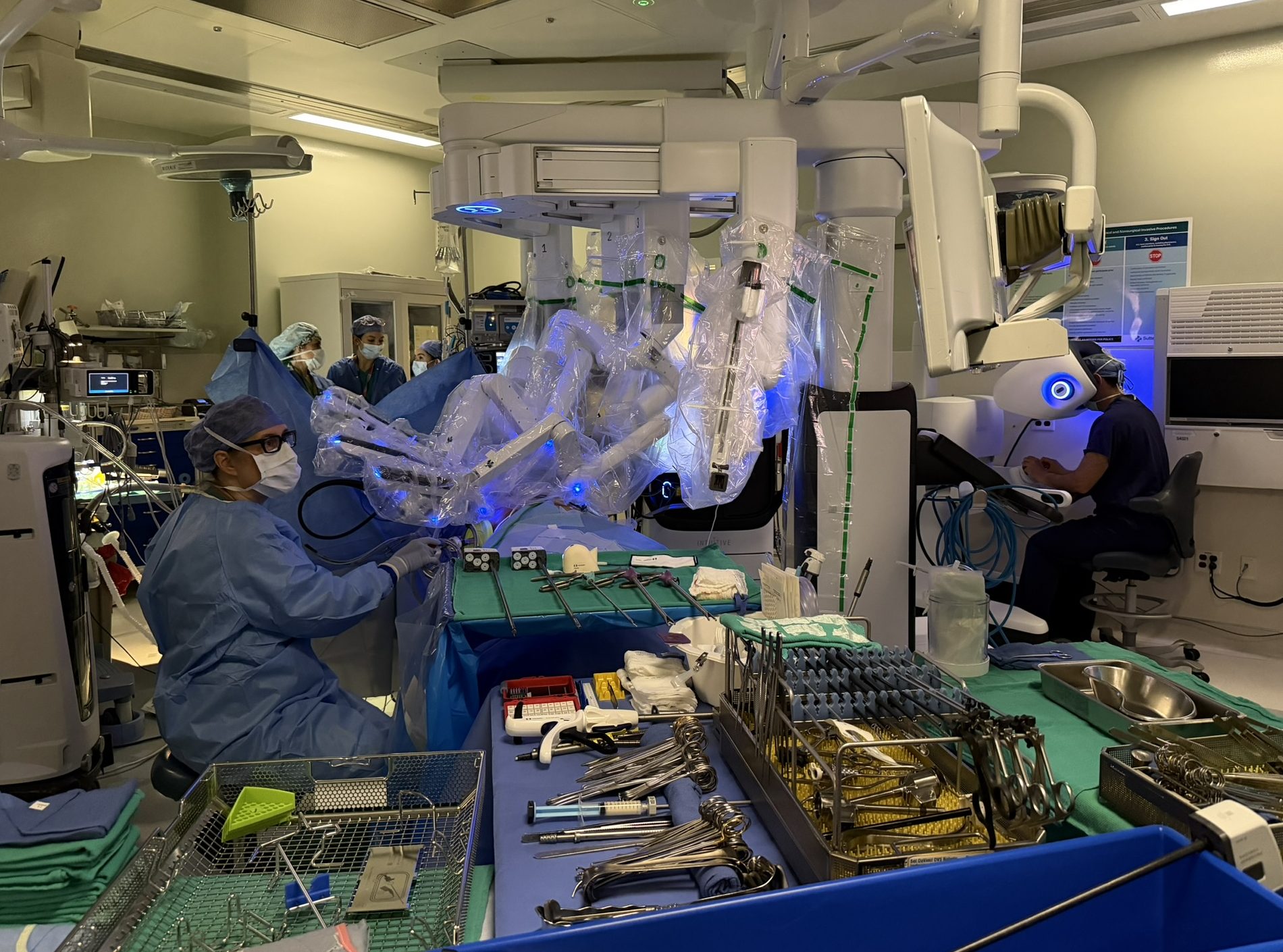 A surgical procedure in a hospital OR