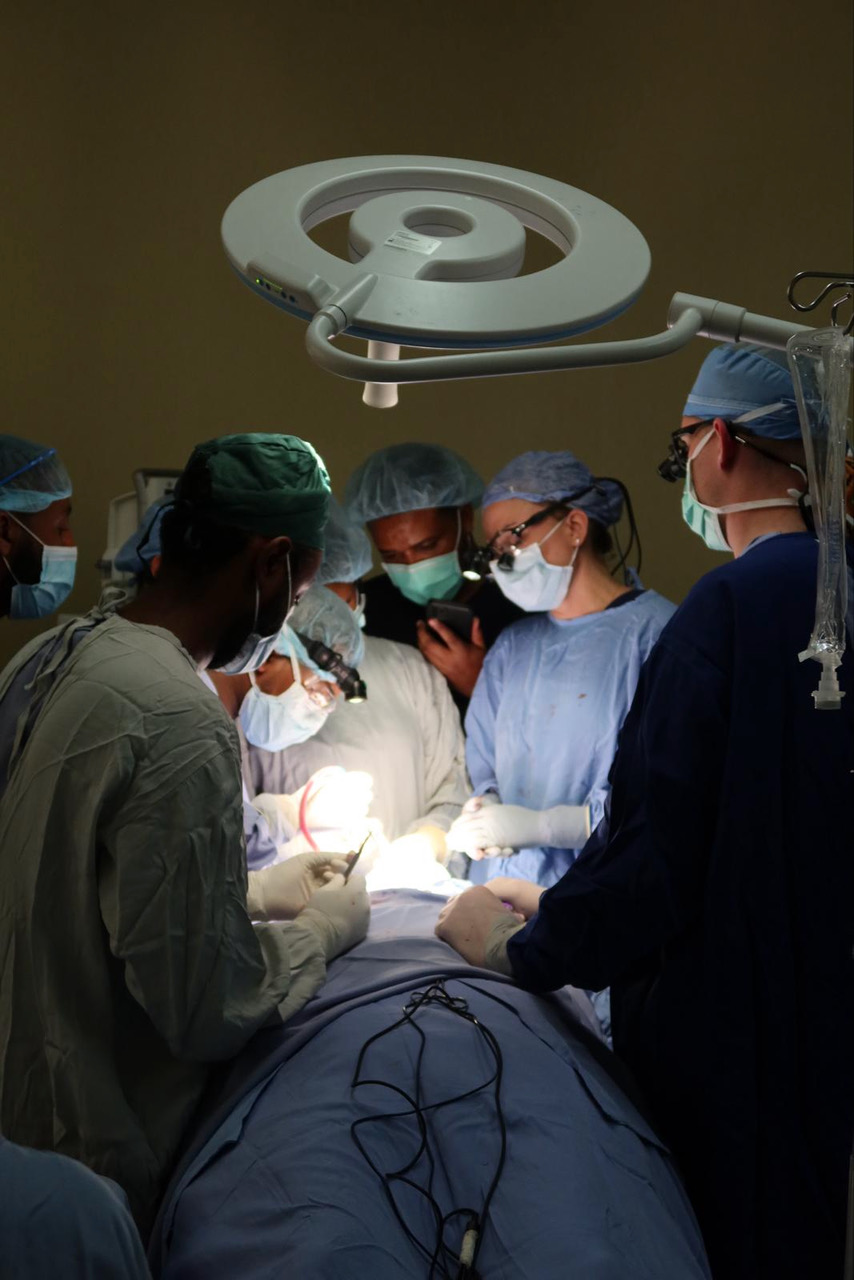 Doctors perform a surgery
