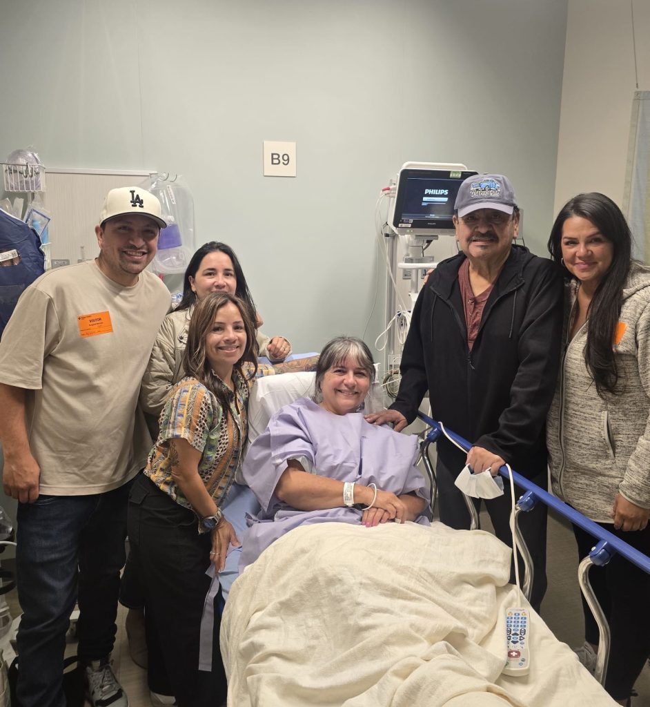 Family members at a hospital bedside