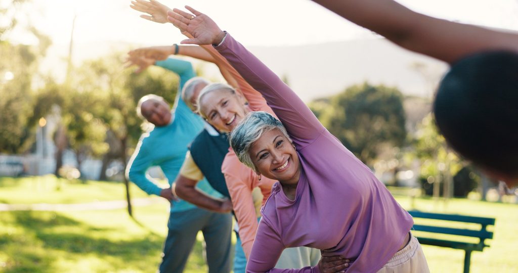 People stretching