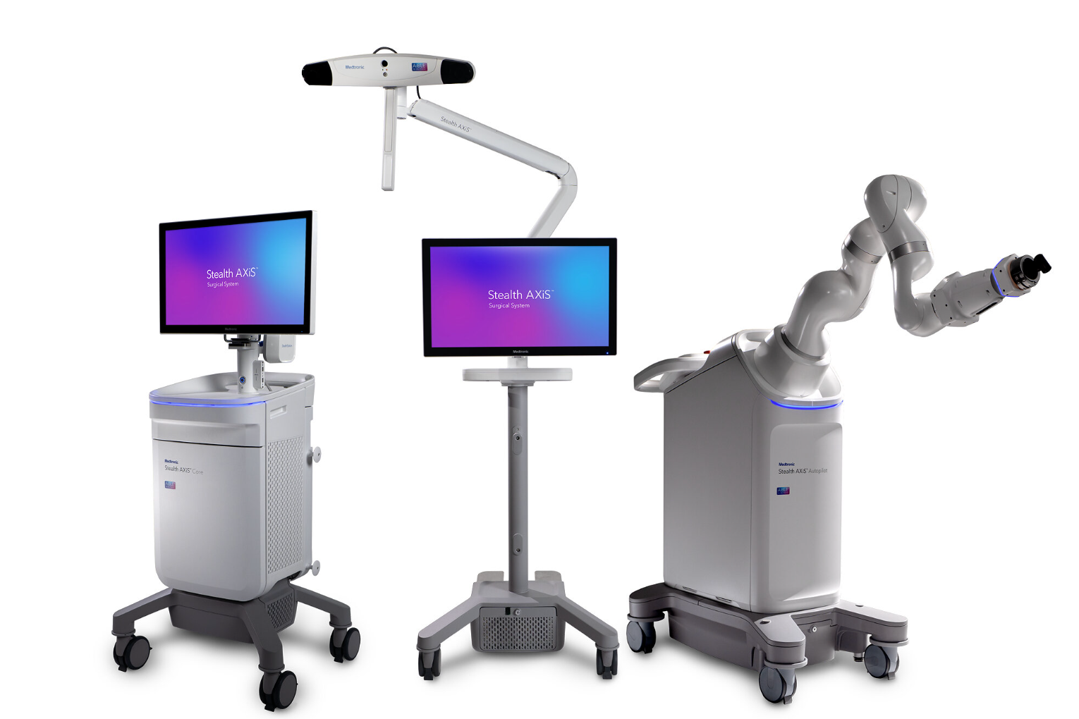 A robotic system on a white background